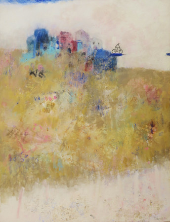 "MUTIG"  Mixed Media, Holz, 50x65