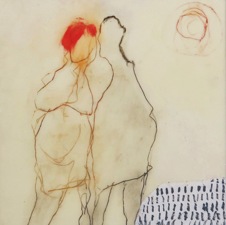 "DAS PAAR"  Mixed Media Wachs, Papier