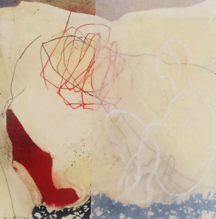 "SCHWLUNGVOLL"  Mixed Media Wachs, Papier, 30x30