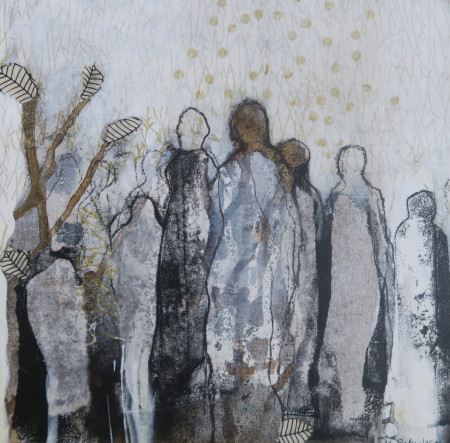 "DAS FEST"  Mixed Medium, Leinwand, 30x30