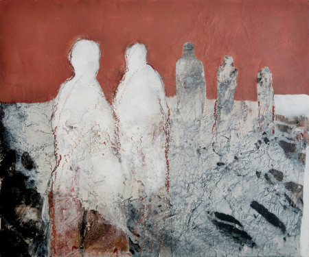 "GEMEINSAM" Mixed Media, Holz, 60x50