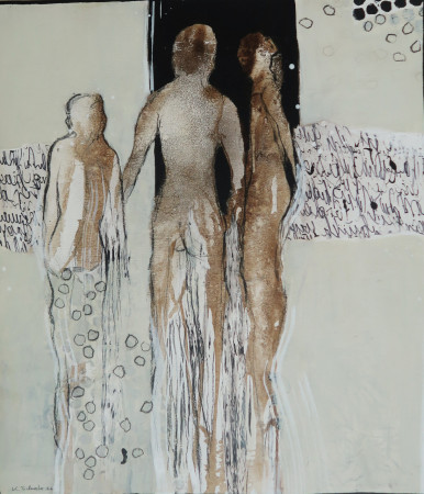 WAS SAGST DU DAZU?" Mixed Media/Leinwand  70x80